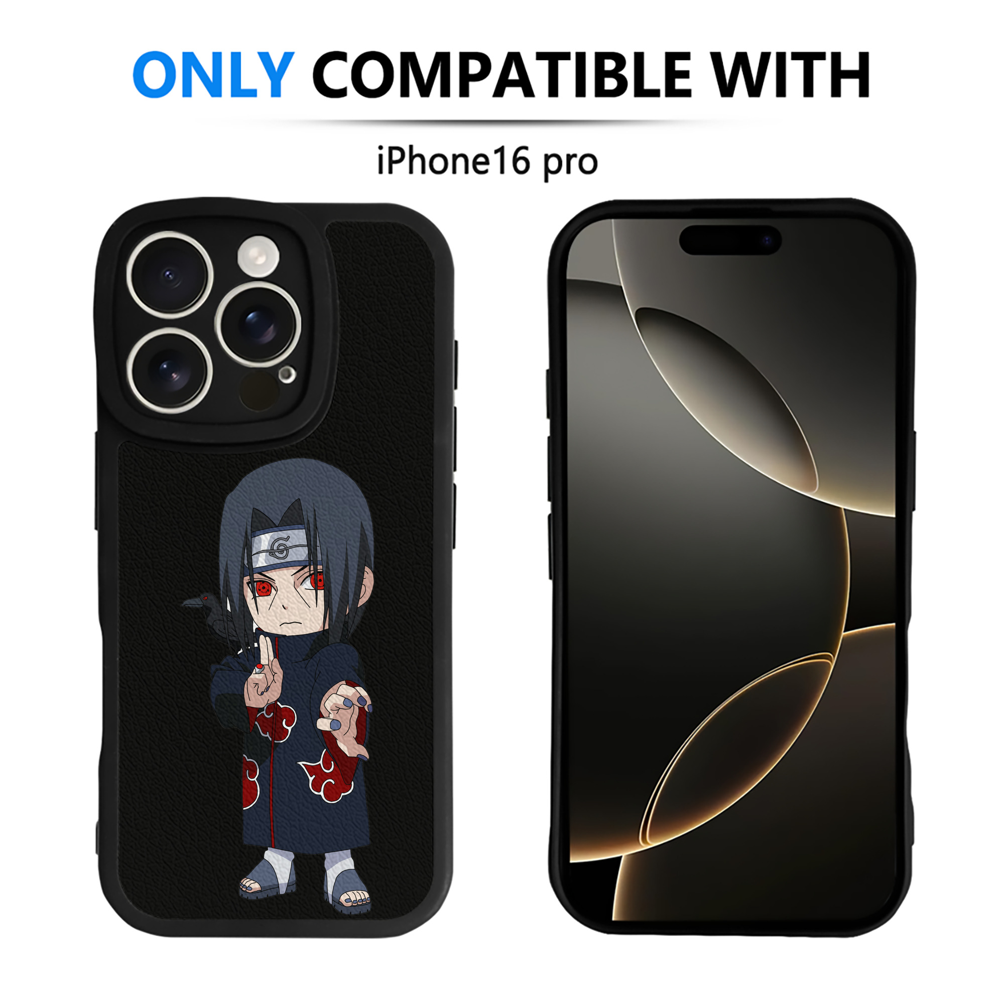 （画像用） NARUTO -ナルト- うちは イタチ Uchiha Itachi 【iPhone 16シリーズ対応】シリコンスマホケース（レザー調） 材質：シリコン